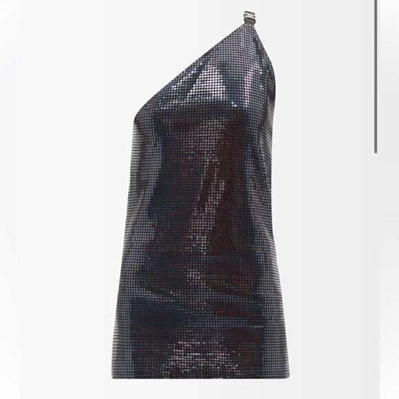 NEW Dodo Bar Or Vika Buckled Sequin Embellished Top One Shoulder Black Size 10 - Picture 2 of 14